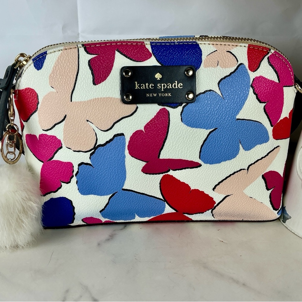 Kate Spade New York Wellesley Festive Butterflies Multi‎ Crossbody Small Bag - Picture 3 of 14